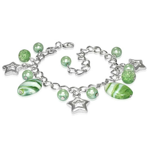 Light Green Star Charm Bracelet