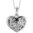 White gold finish heart pendant necklace