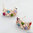 Multi coloured half-hoop stud earrings