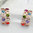 Multi coloured half-hoop stud earrings