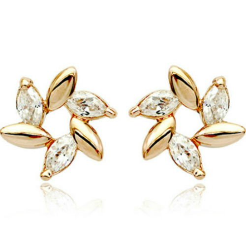 Rose gold finish clear star earrings