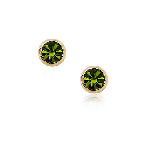 18ct rose gold plated olivine crystal stud earrings ESRGP004OL00