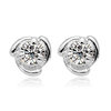 Clear white gold finish stud earrings