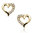 Elegant rose gold finish heart stud earrings