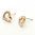 Elegant rose gold finish heart stud earrings