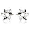 White gold plated cubic zirconia star stud earrings