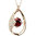 Rose gold finish red sparkly pendant necklace