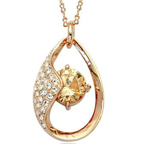 Rose gold finish golden pendant necklace