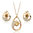 Jewellery set with gold colour cubic zirconias