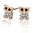 Rose gold finish sparkly owl stud earrings