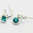 White Gold finish turquoise half hoops