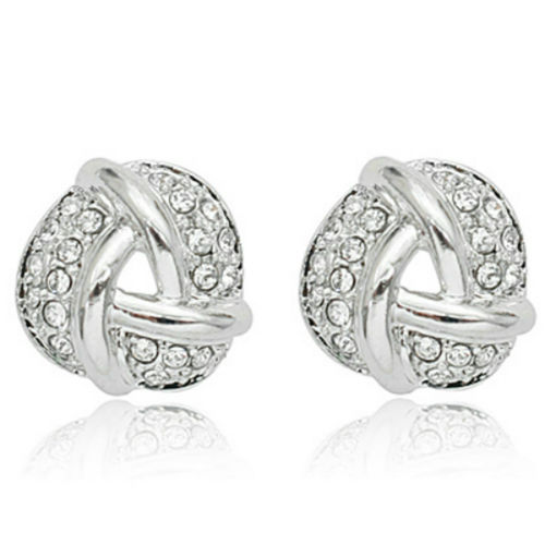 Sparkly knot shaped studs