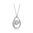 White gold finish clear sparkly pendant necklace