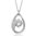 White gold finish clear sparkly pendant necklace