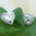 White gold finish sparkly heart studs
