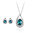 White gold finish turquoise earrings + necklace