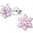 925 Sterling Silver rose CZ snowflake stud earrings