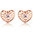Rose gold finish heart shaped stud earrings