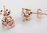 Rose gold finish 9mm round shaped stud earrings