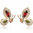 Rose gold colourful butterfly stud earrings