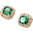 Rose gold emerald colour stud earrings