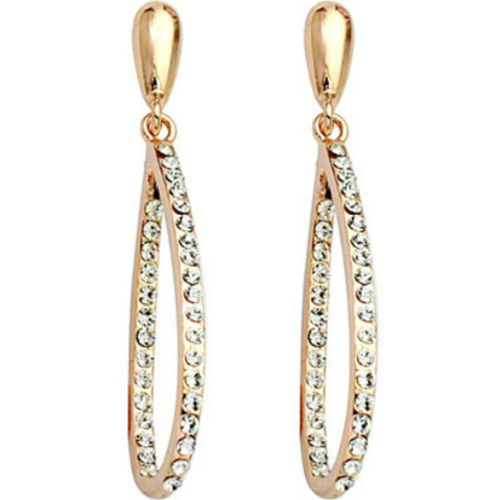 Long dangly rose gold stud earrings