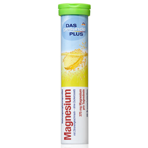 Magnesium effervescent dissolvable tablets with lemon flavour