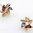 Rose gold finish multi colour star earrings