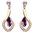 Rose gold dangly amethyst colour earrings