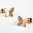 Rose gold finish butterfly stud earrings