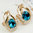 Turquoise Rose Gold Omega-Back Earrings