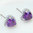 Purple white gold finish sparkly heart studs