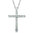 White gold finish clear cross pendant necklace
