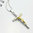 White and yellow gold finish crucifix necklace