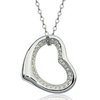 White gold finish heart pendant necklace
