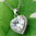 White gold finish clear heart pendant necklace