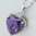 White gold finish purple heart pendant necklace