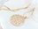 Yellow gold finish filigree pendant necklace