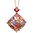 Square multi-colour pendant necklace