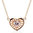 Rose gold finish clear heart pendant necklace