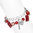 Red Square Bead Padlock Charm Bracelet
