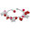 Red Bead Flower Star Charm Bracelet