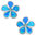 Blue S/S and Opal flower stud earrings