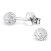 Sterling Silver sparkly round ball studs