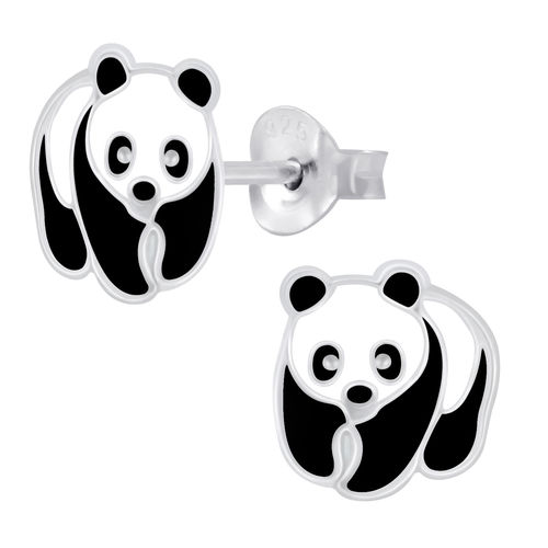 925 Sterling Silver kids panda studs
