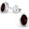 Sterling Silver red 4x6mm oval CZ studs