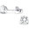 Sterling Silver clear 5mm round CZ studs