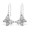 St. Silver Butterfly shaped hook earrings