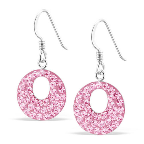 Sterling Silver sparkly round hook earrings
