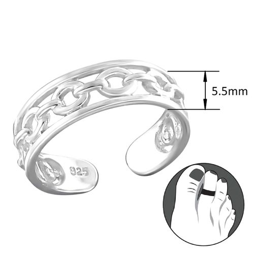 Sterling Silver "Chain" Design Toe Ring